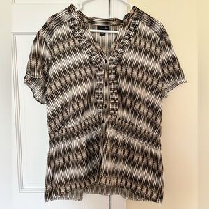 Abstract Button-Up Blouse